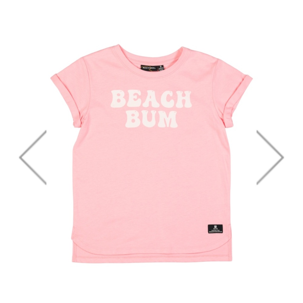 Rock Your Kid Beach Bum Pink Graphic Tee 3T